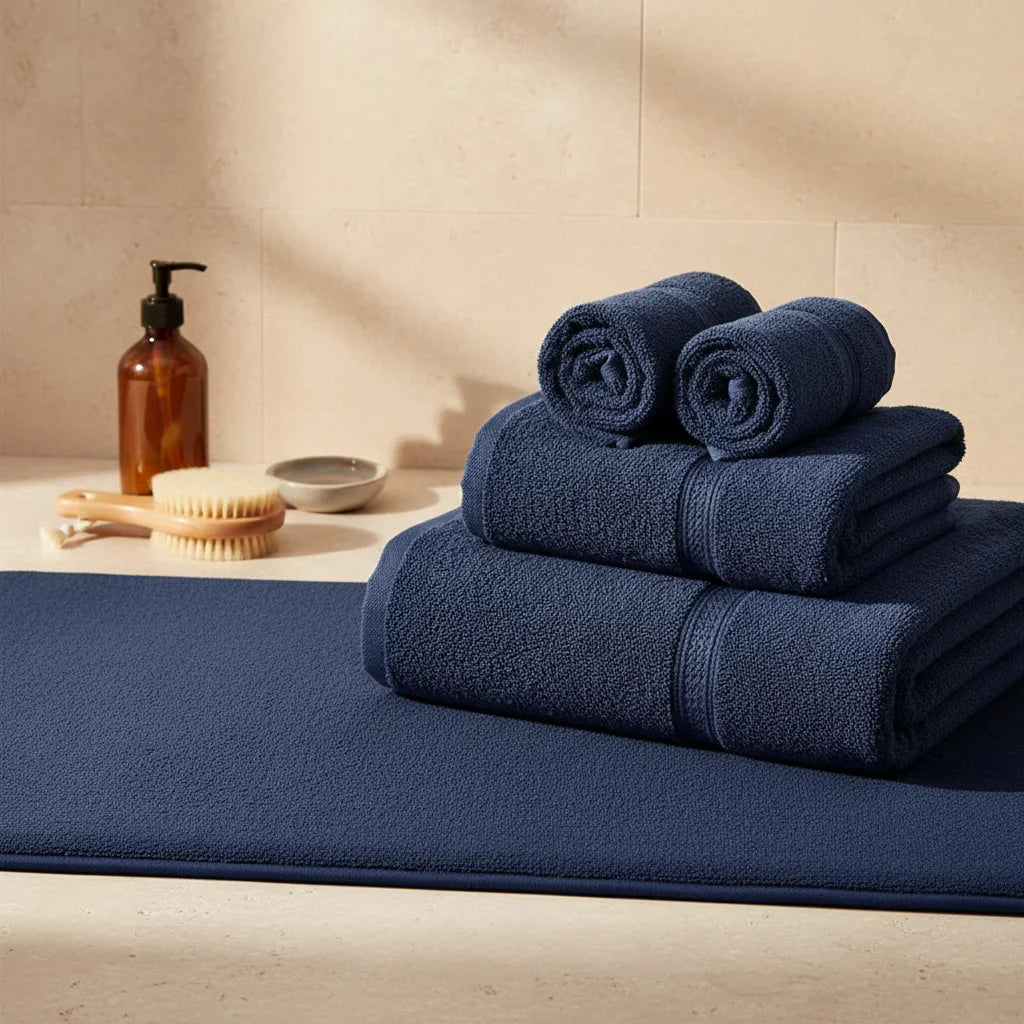Tapis de Salle de Bain Haut de Gamme Gris Perle