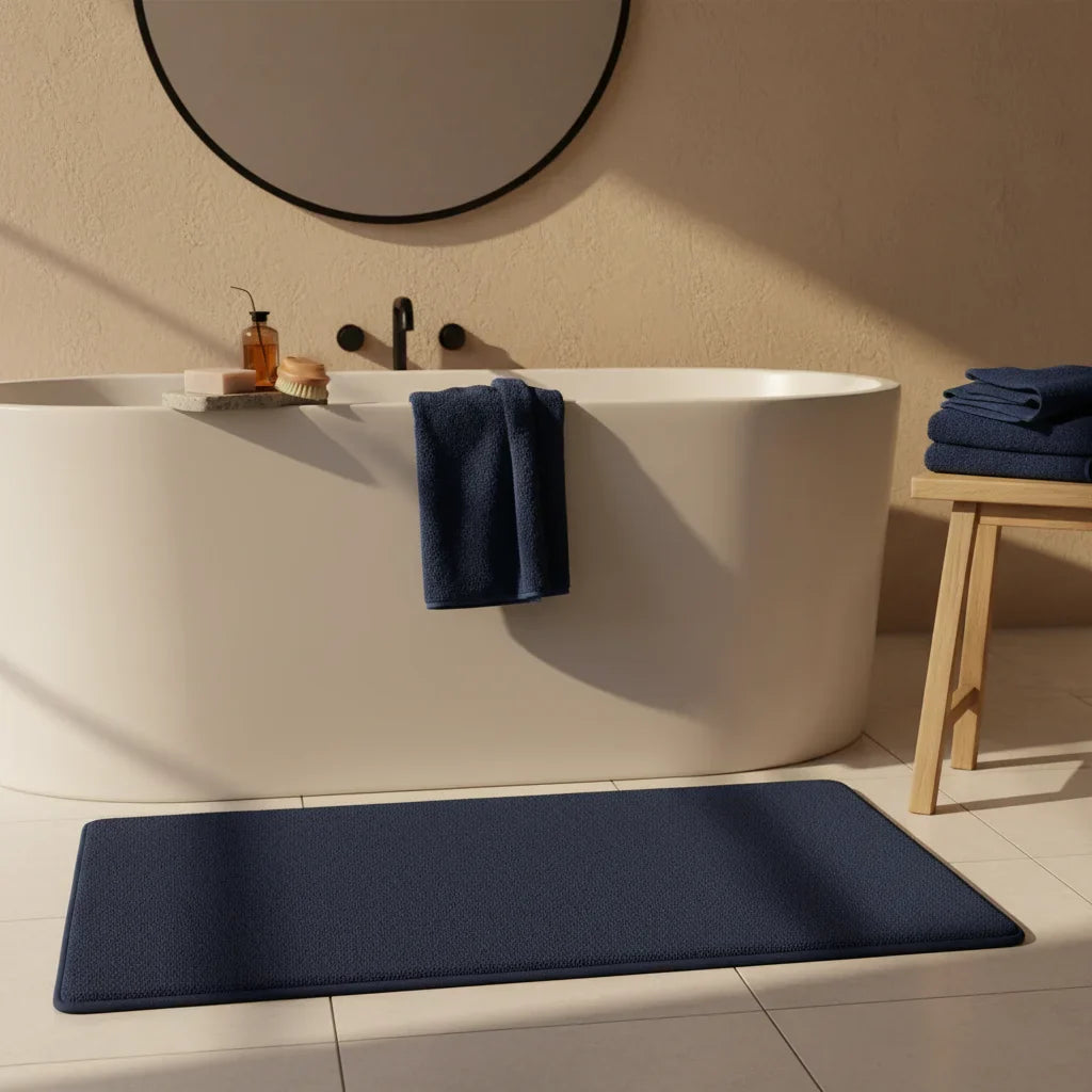 Tapis de Salle de Bain Haut de Gamme Gris Perle