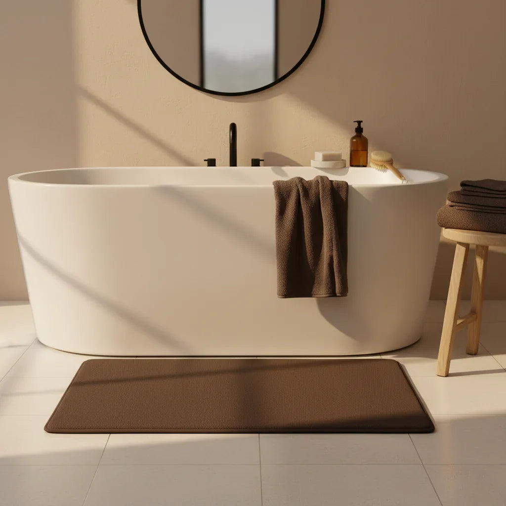 Tapis de Salle de Bain Haut de Gamme Noir Profond