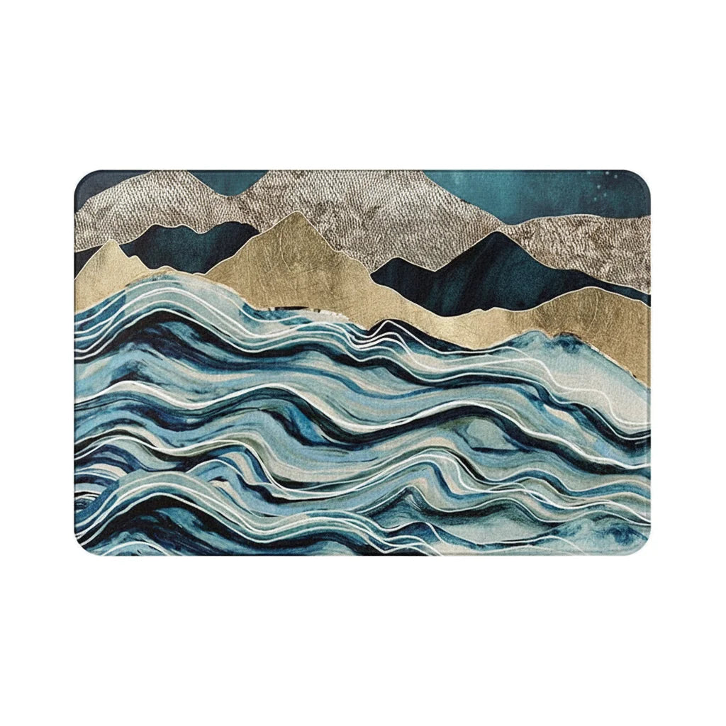 Marble Blue Bathroom Rug