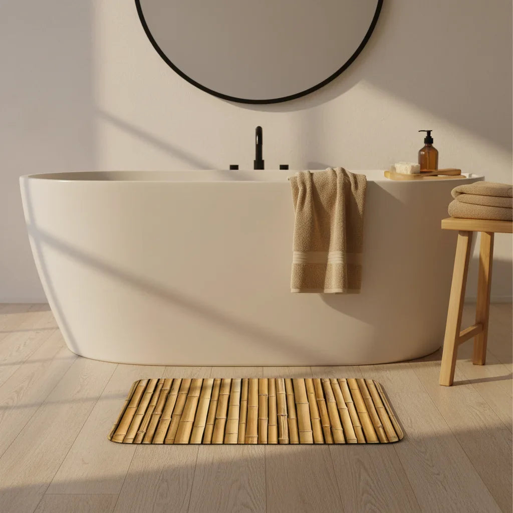 Bamboo Imitation Bath Mat