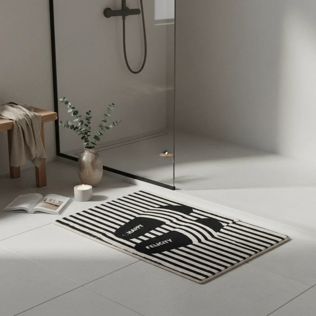 Striped Bathroom Rug