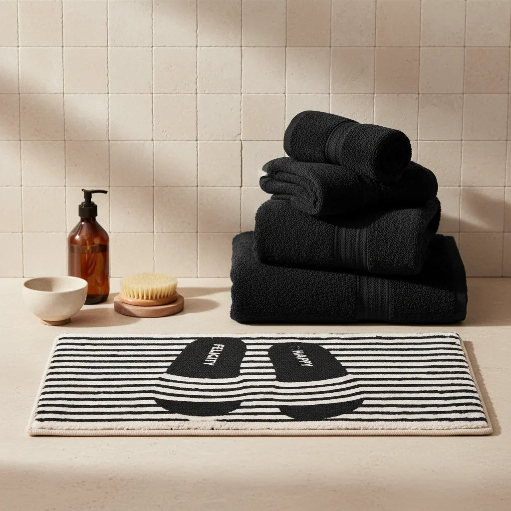 Striped Bathroom Rug