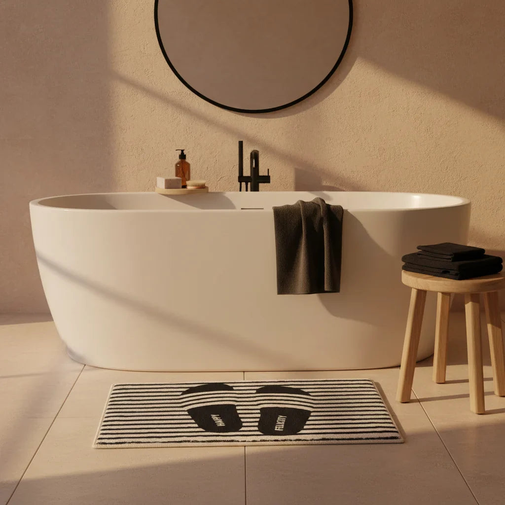 Striped Bathroom Rug
