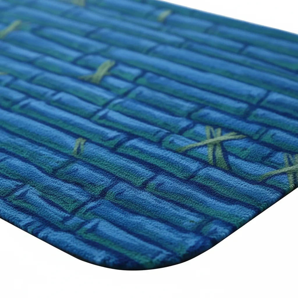 Bamboo Blue Bathroom Rug