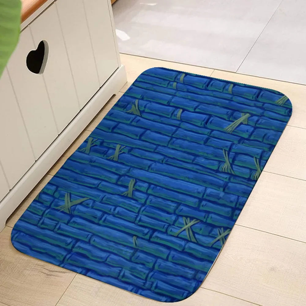 Bamboo Blue Bathroom Rug