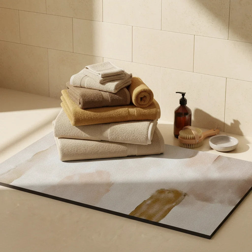 Beige Bathroom Rug