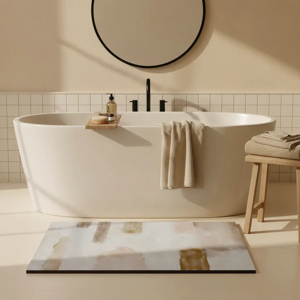 Beige Bathroom Rug