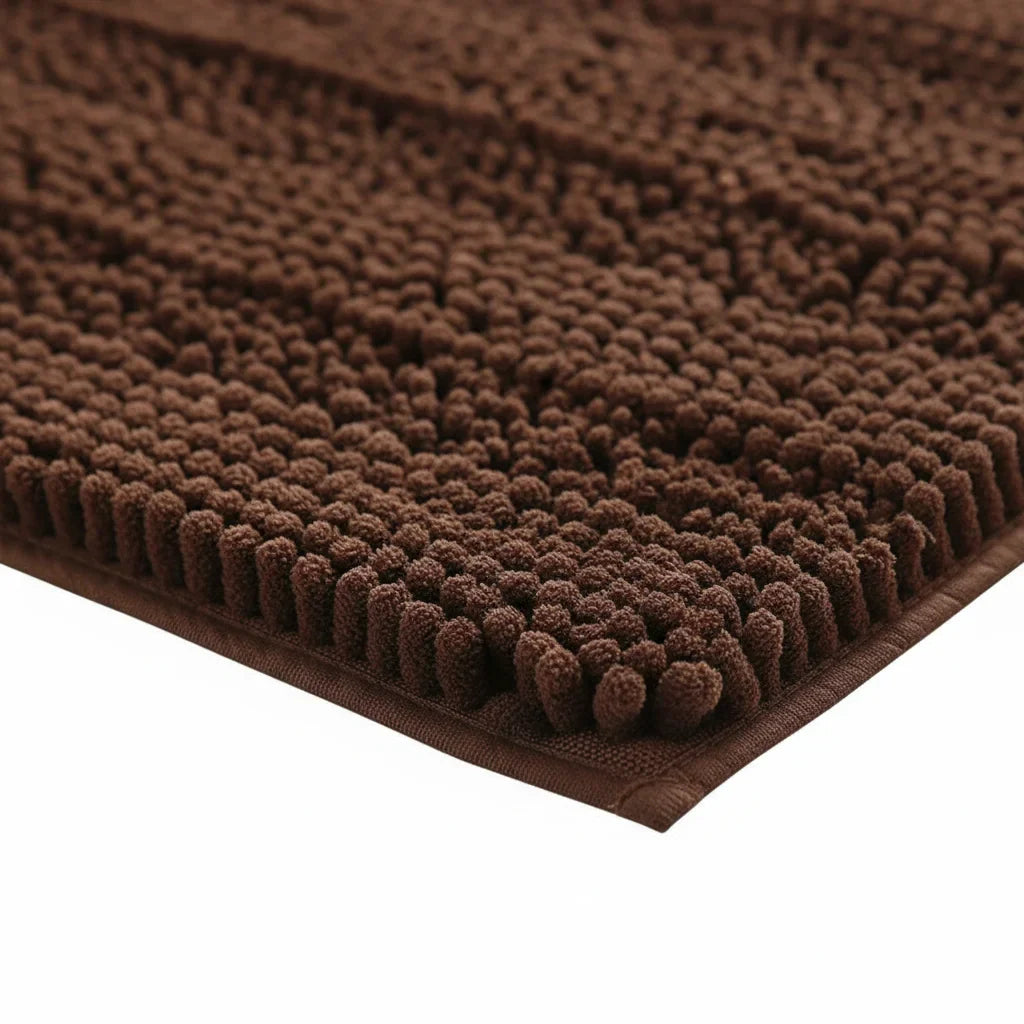 Caterpillar Brown Bathroom Rug