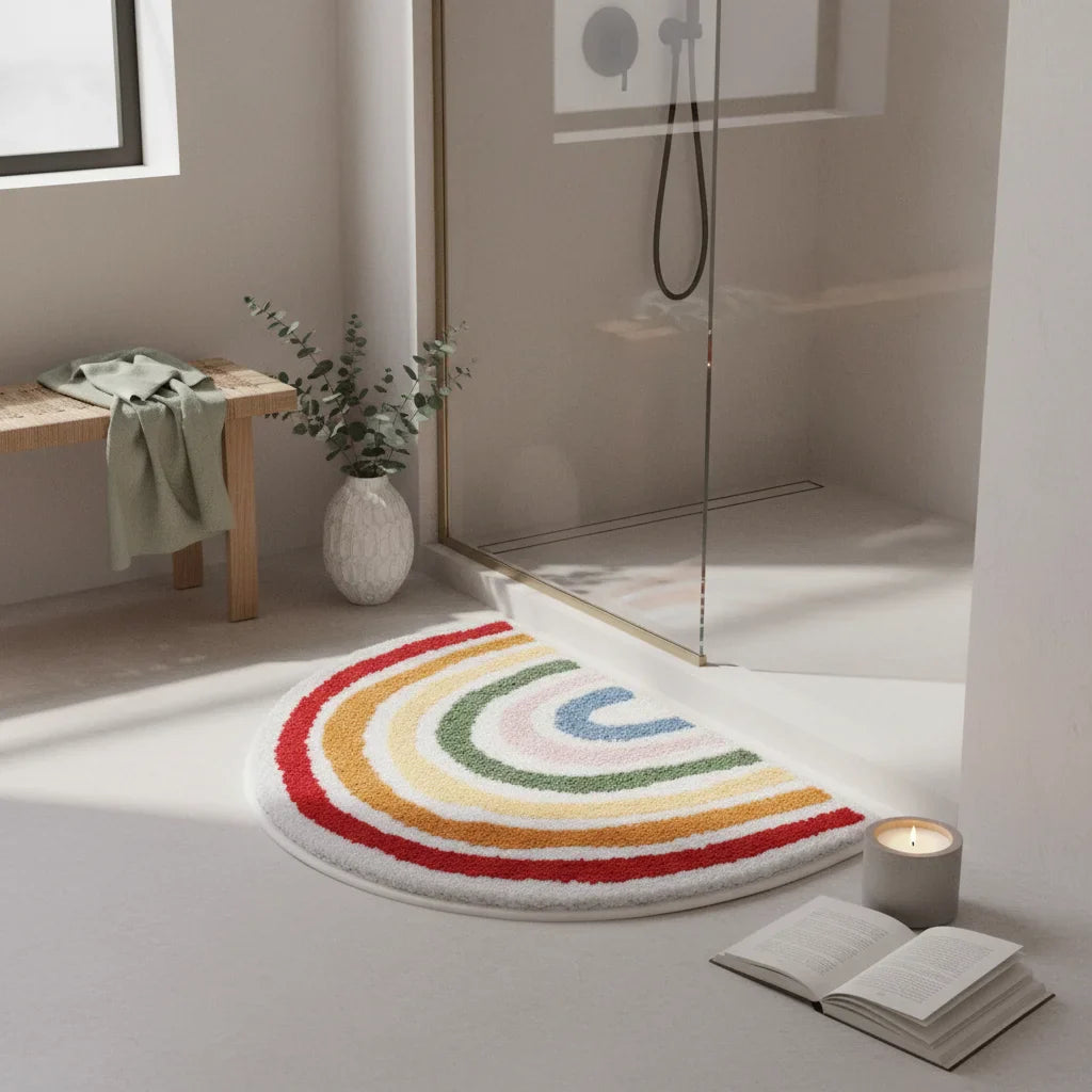 Half Circle Bathroom Rug