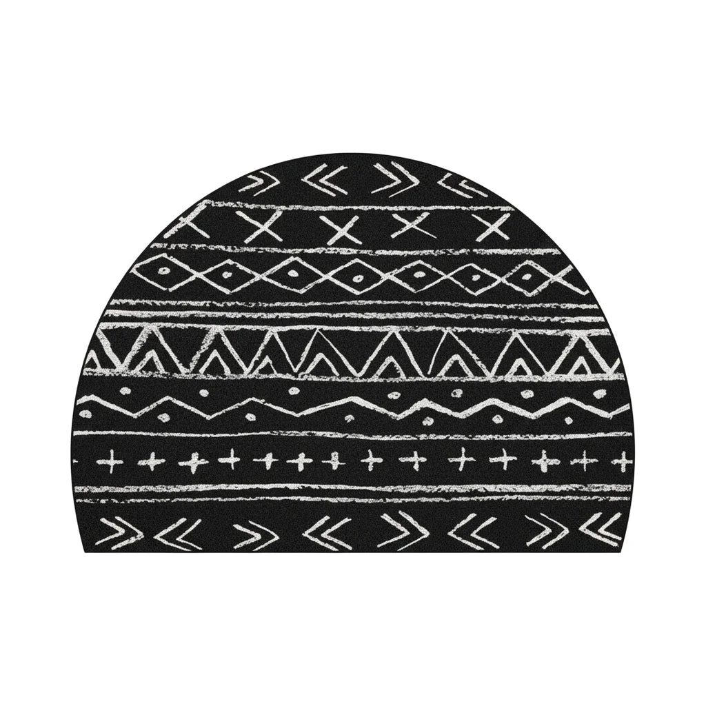 Half Moon Black Bathroom Rug