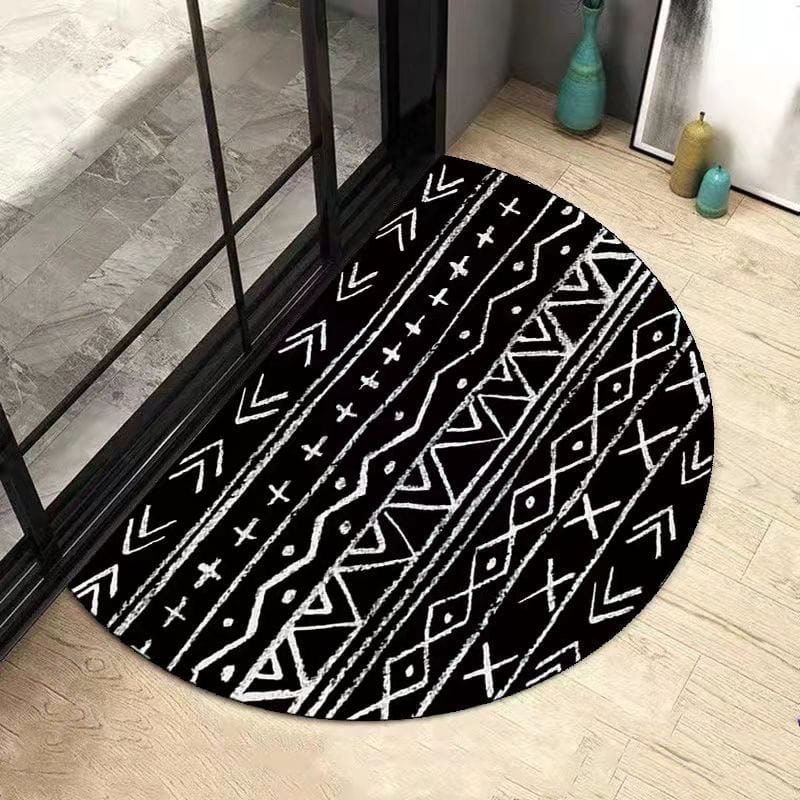 Half Moon Black Bathroom Rug