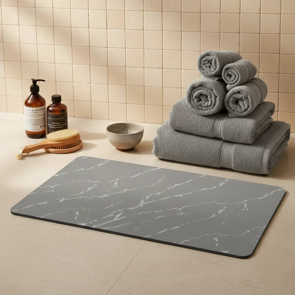 Effect Marble Bathroom Rug