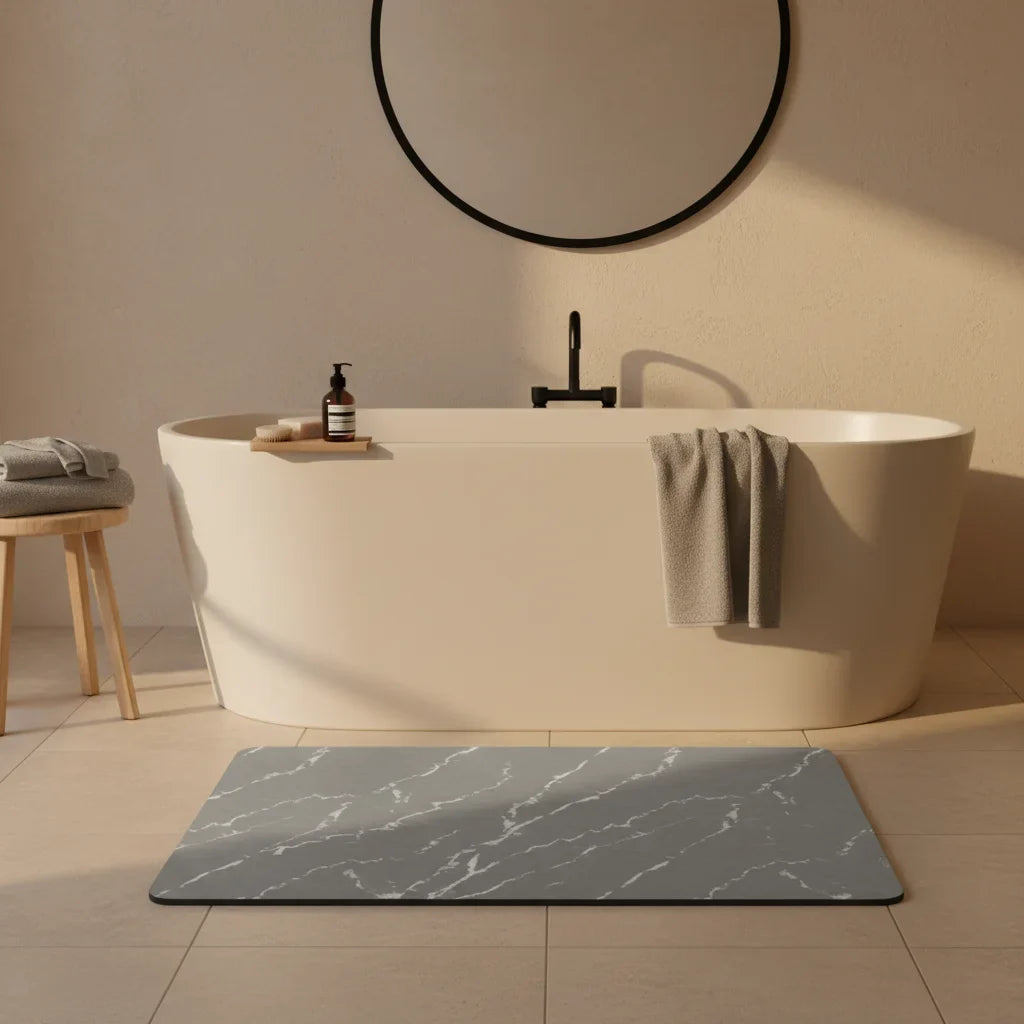 Effect Marble Bathroom Rug