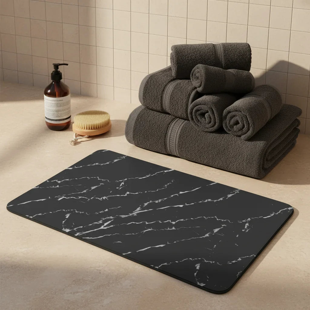 Effect Marble Bathroom Rug