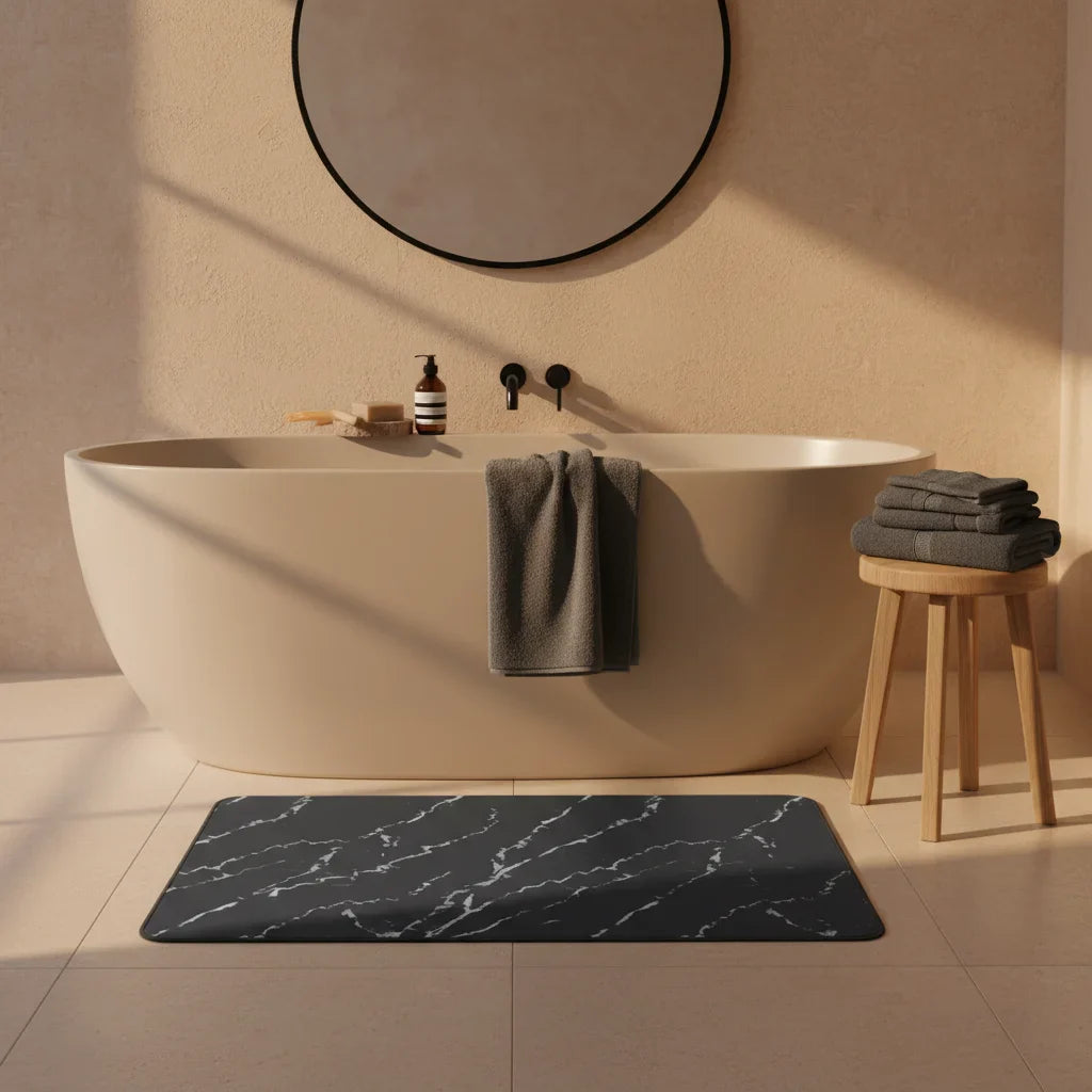 Effect Marble Bathroom Rug