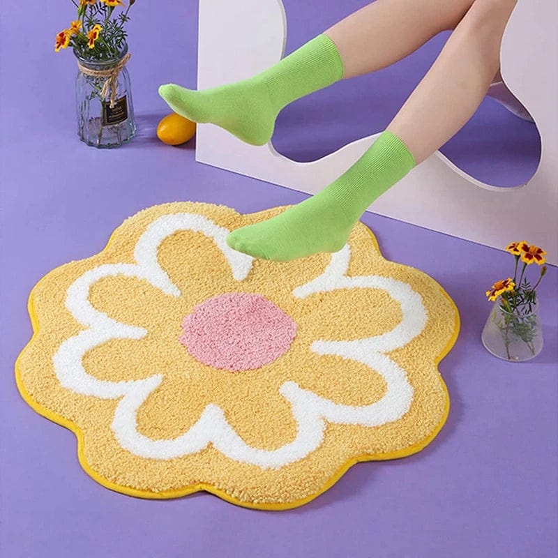 Tapis Salle de Bain en Forme de Fleur