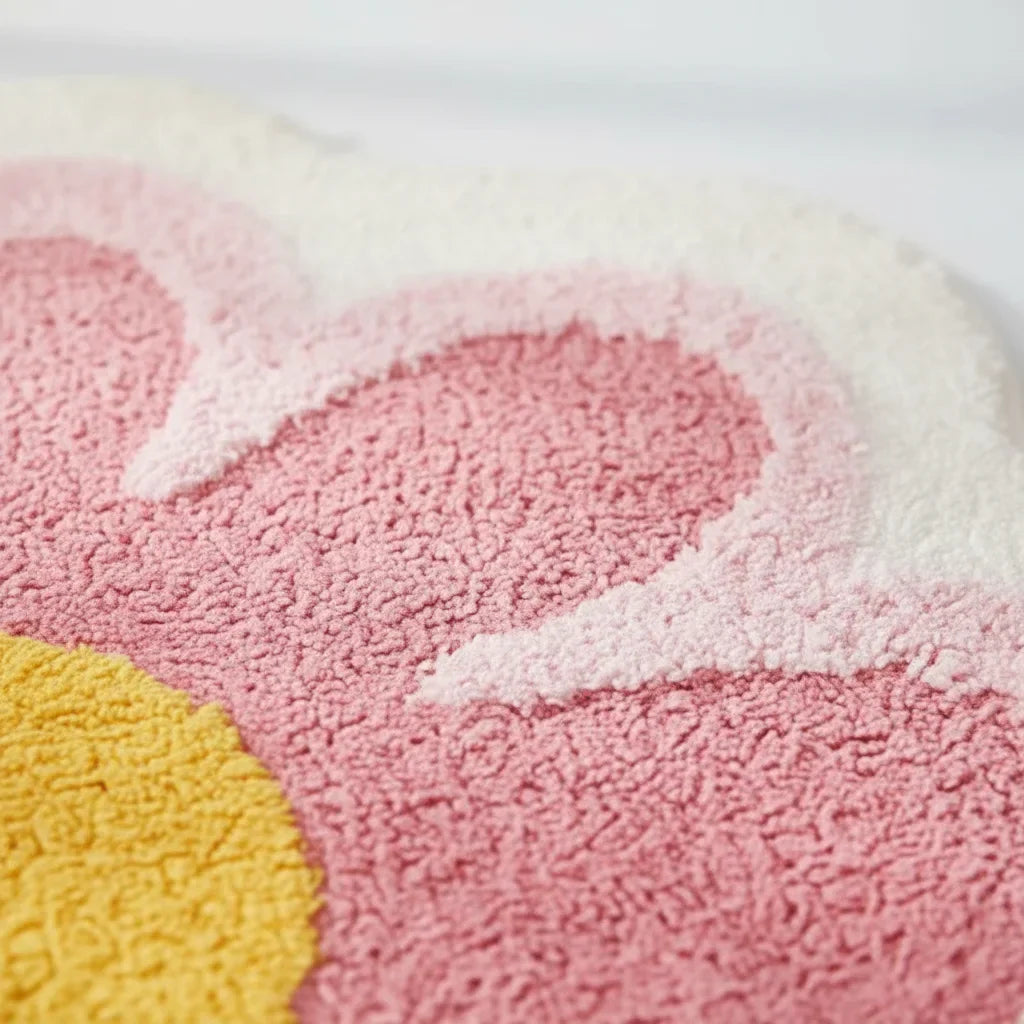 En Shape Flower Bathroom Rug