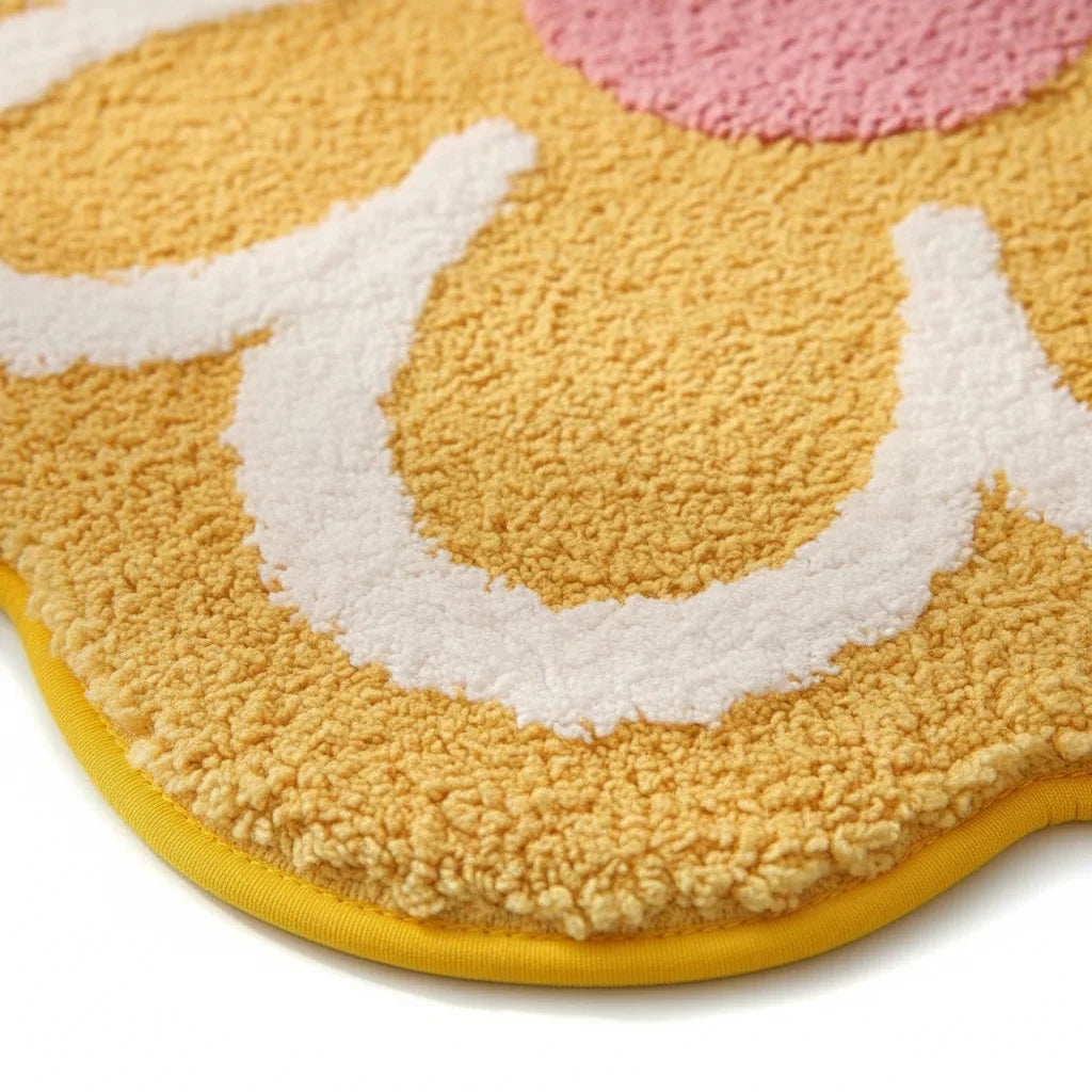 En Shape Flower Bathroom Rug
