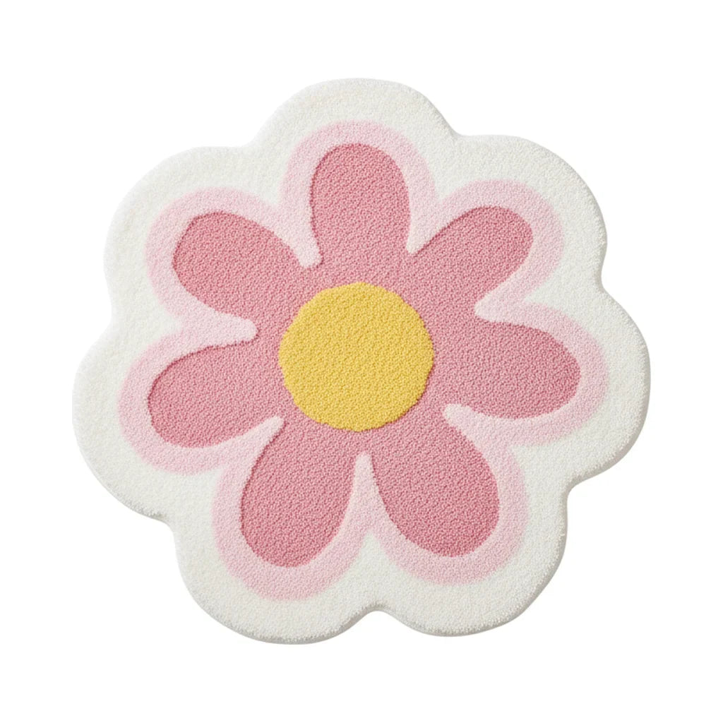 En Shape Flower Bathroom Rug