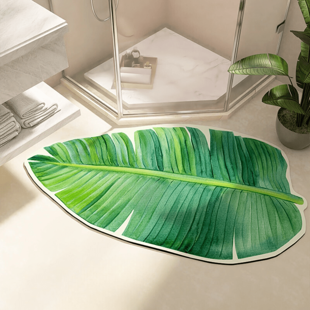 Tapis Salle de Bain Forme Feuille