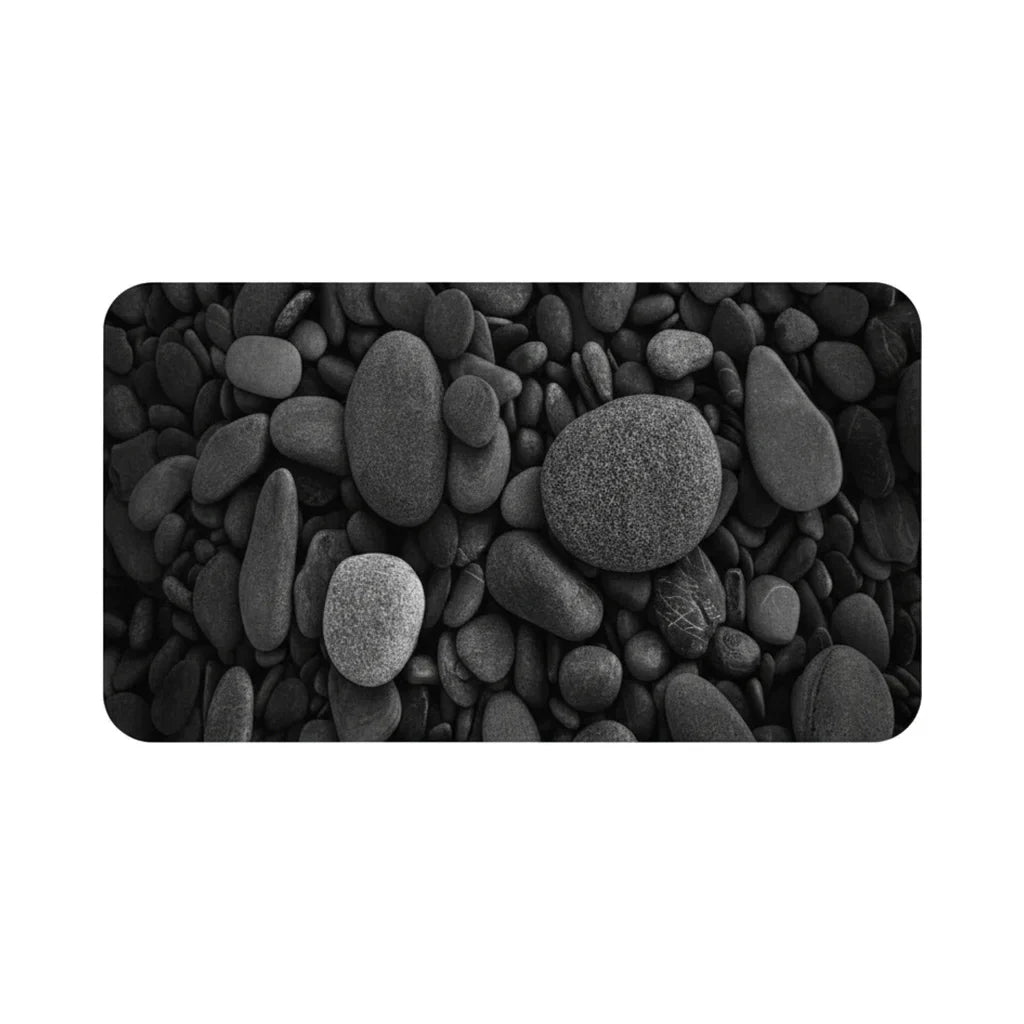 Pebble Black Bathroom Rug