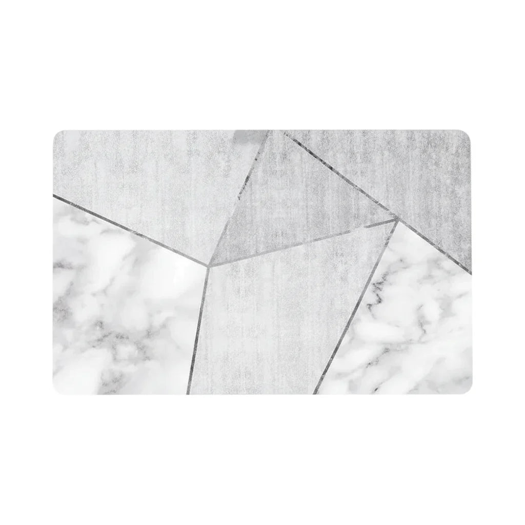 Gray White Bathroom Rug