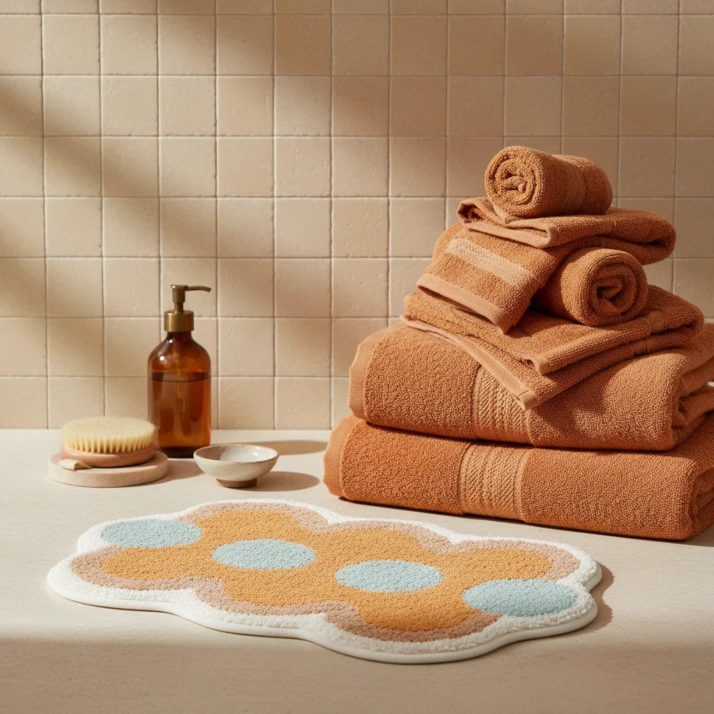 Orange Bathroom Rug