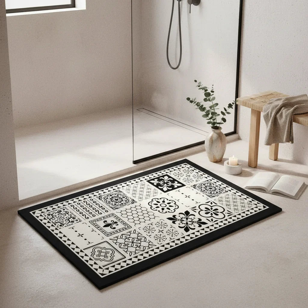 Vinyl Bathroom Rug - lifestyle photo