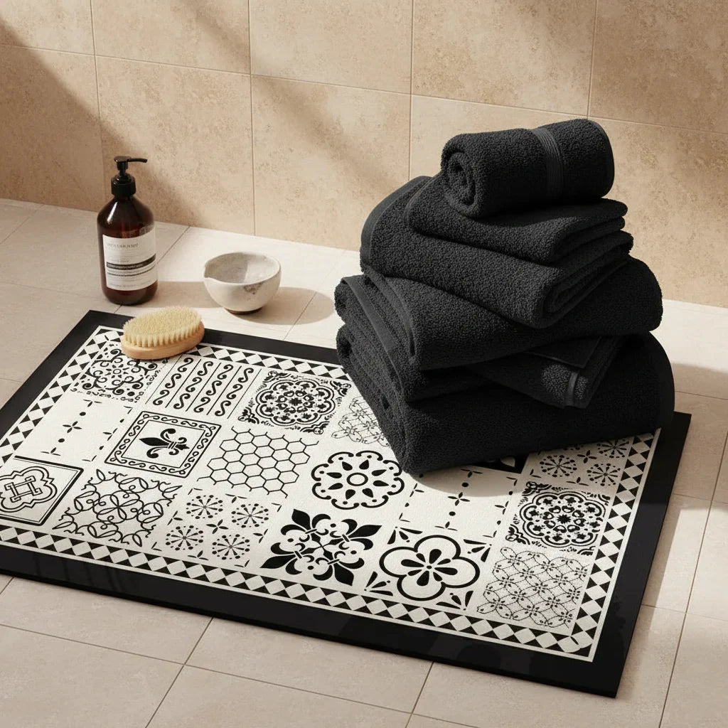 Vinyl Bathroom Rug - close-up texture