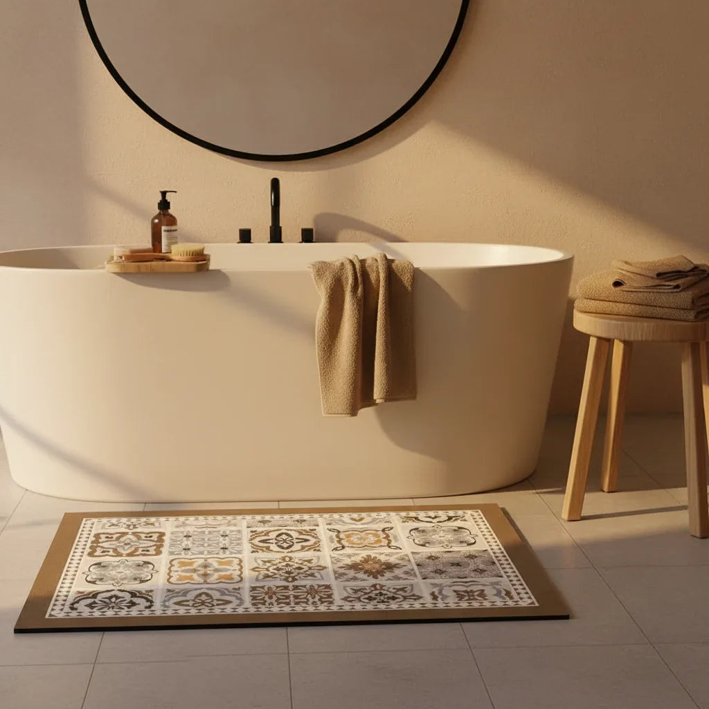 Vinyl Bathroom Rug - care instructions