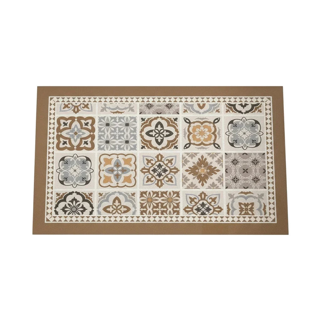 Tapis Vinyle Salle de Bain Carreaux Terracotta