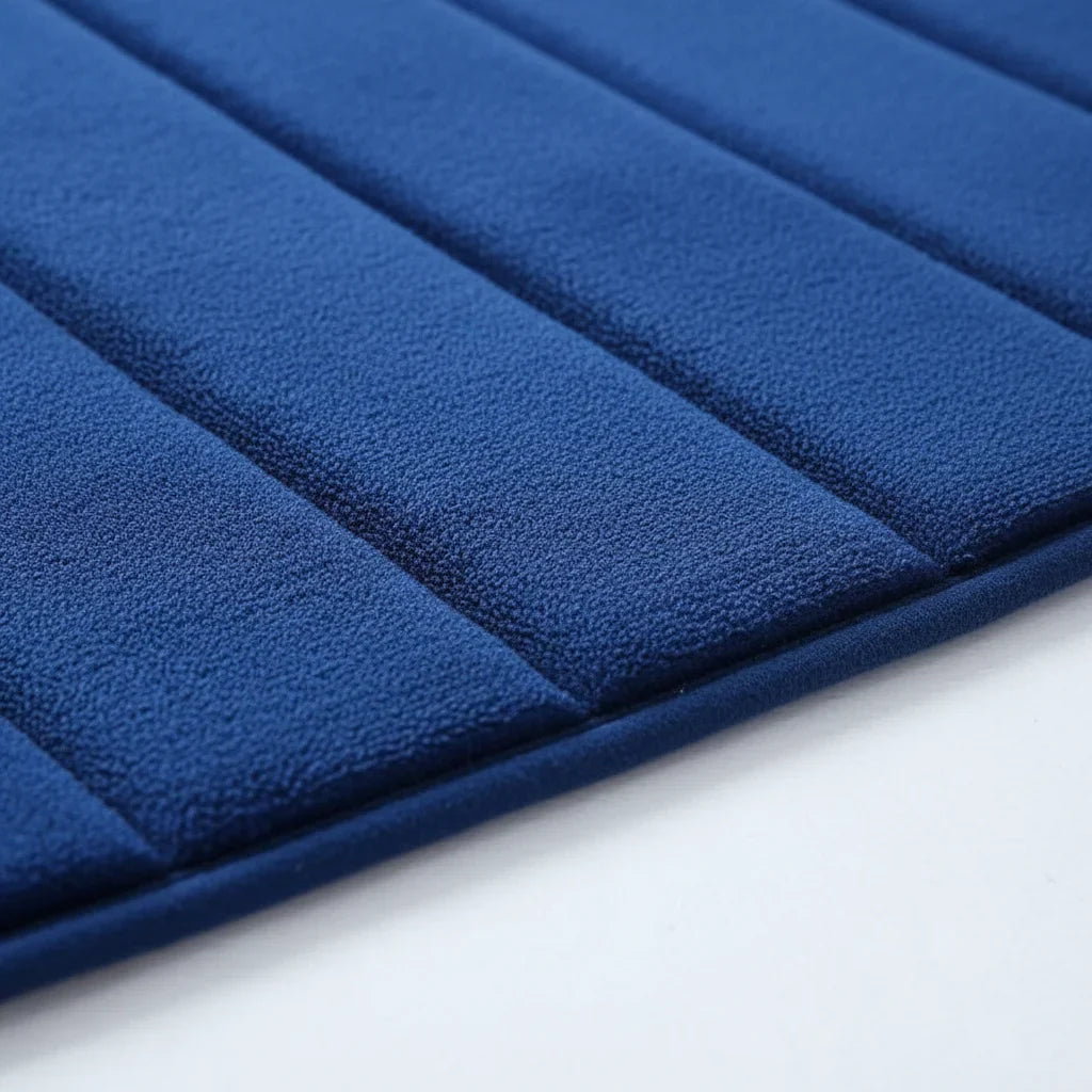 Thick Blue Bath Mat - size comparison