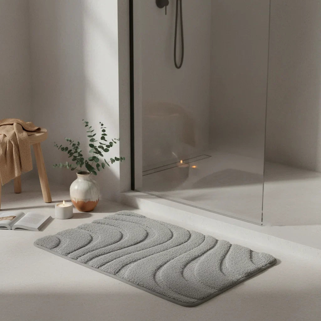 Thick Gray Bath Mat - lifestyle photo