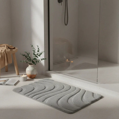 Thick Gray Bath Mat - lifestyle photo