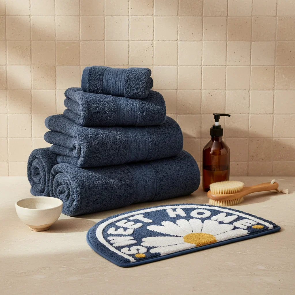 Thick Half Moon Bath Mat - close-up texture