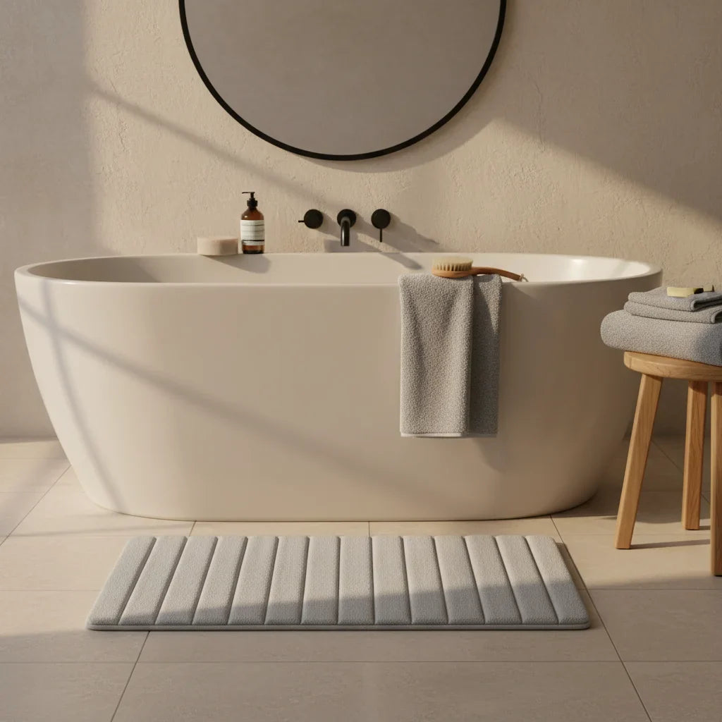 Thick Long Bath Mat - size comparison