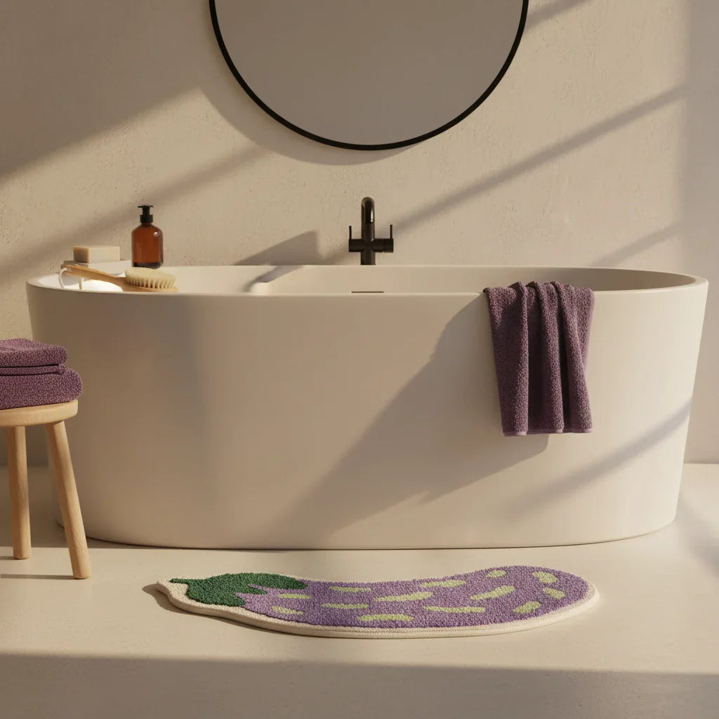 Vegetal Bath Mat - size comparison