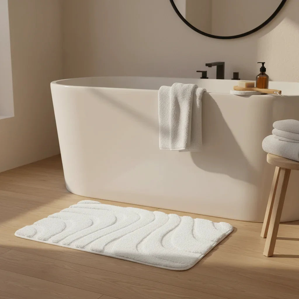 White Bathroom Rug - view 9