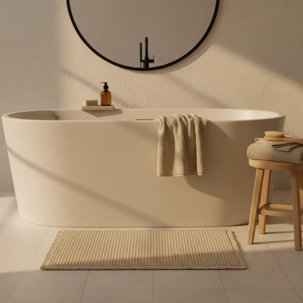 Woven Bath Mat - size comparison