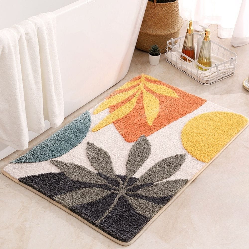 Zen Pattern Bathroom Rug - size comparison